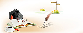 簡(jiǎn)潔創(chuàng)意家居擺件banner背景