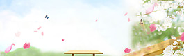 春天花朵夢(mèng)幻淘寶全屏banner背景