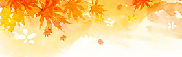 秋季落葉夢幻淘寶全屏banner背景