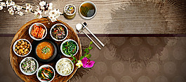 木板菜品美食淘寶全屏banner背景