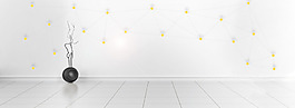 白色簡約木板家居淘寶全屏banner背景