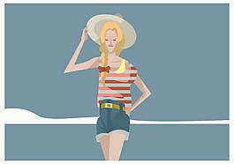 美女女孩矢量素材