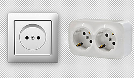 單頭電源插座免摳png透明圖層素材