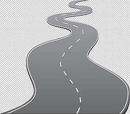 手繪高速路免摳png透明圖層素材