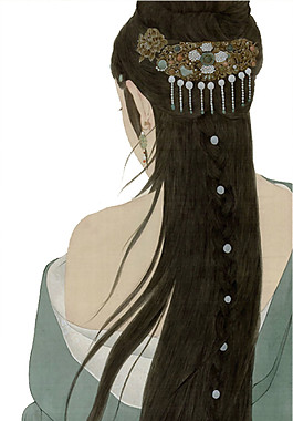 古代美女背景圖案元素