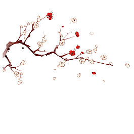 復古花枝圖案元素