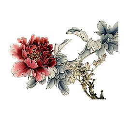 簡約彩繪花枝圖案元素
