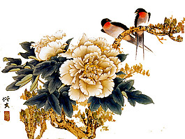 復(fù)古風(fēng)彩繪花朵圖案元素
