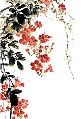 復(fù)古藝術(shù)花鳥畫元素