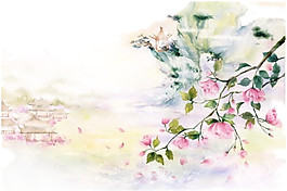 水彩花卉圖案元素