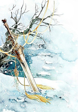 古風(fēng)雪地圖案元素