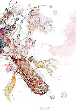 简约古风花卉图案元素