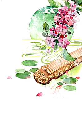 彩色手繪花朵圖案元素