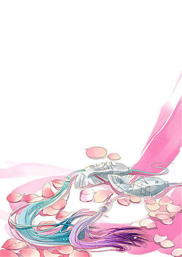 粉色古风抽象元素