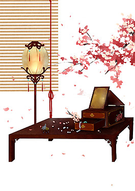 古风花朵图案元素