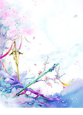 古風(fēng)彩繪花朵圖案