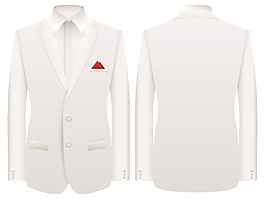 洁白男士上衣西服矢量素材