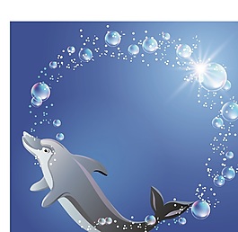 海豚水珠矢量反光高清