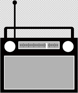 手绘收音机免抠png透明图层素材