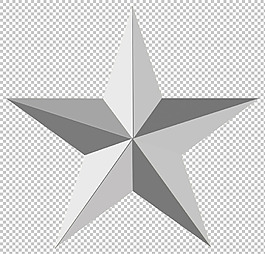 銀灰色五角星免摳png透明圖層素材