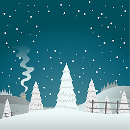 夜晚星空雪花背景