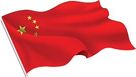 飘扬的五星红旗节日元素