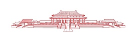 抽象天安門廣場建筑元素
