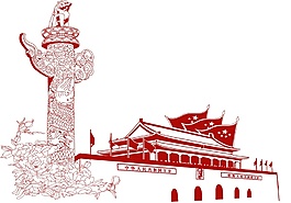 簡(jiǎn)約天安門華表節(jié)日元素