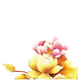金色中秋花朵节日元素