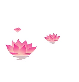 粉花水印荷花节日元素