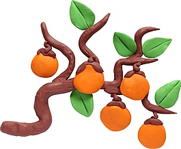 中國(guó)風(fēng)桔子樹(shù)枝節(jié)日元素