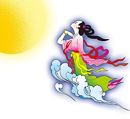唯美中秋嫦娥奔月元素