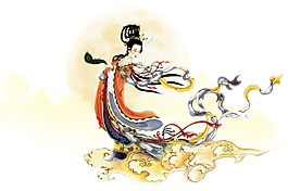 精美嫦娥奔月中秋元素