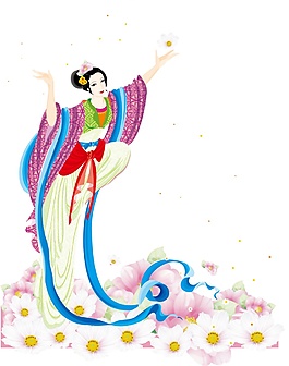 唯美抽象嫦娥奔月中秋元素