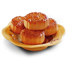 金色美味月餅中秋元素