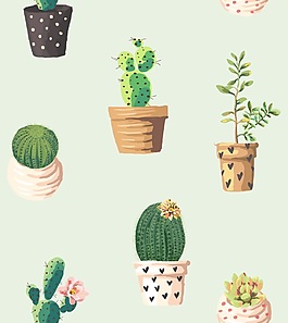 卡通植物填充背景素材