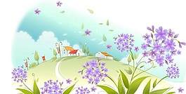 夢幻風(fēng)景背景矢量組