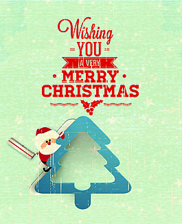 經(jīng)典圣誕節(jié)圣誕樹賀卡矢量素材