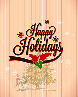 經(jīng)典圣誕節(jié)賀卡矢量素材