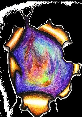 手繪撕裂星空元素