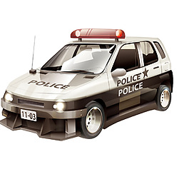 手繪警車灰色元素