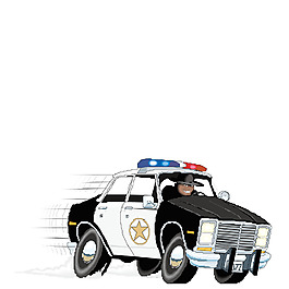 手繪奔跑警車元素
