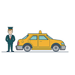 手繪出租車保安元素