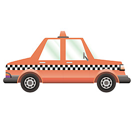 卡通桔色警車元素