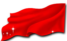飄揚(yáng)的紅色國旗節(jié)日元素