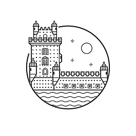 夜晚城市圖標(biāo)矢量素材