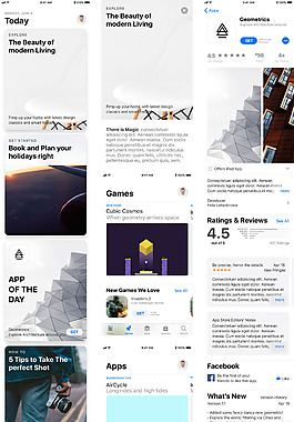 iOS應(yīng)用商店應(yīng)用界面sketch素材
