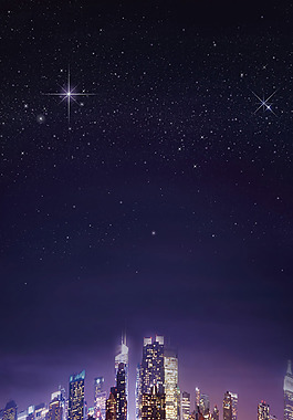 唯美城市夜景H5背景素材