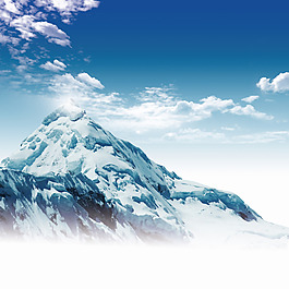 唯美雪山藍天背景