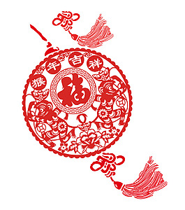 手绘中国结福字元素